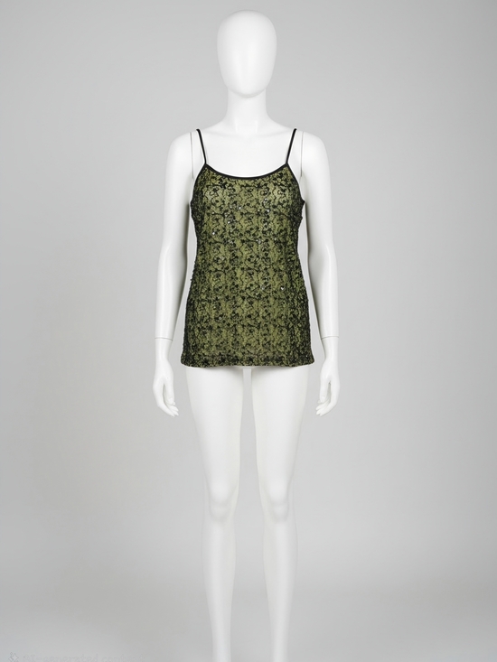 BKE Tops - BKE Olive Green Lace-Overlay Cami Tank